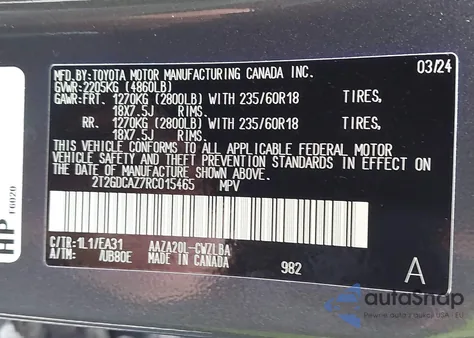 2024 Lexus Nx 250 Premium from USA, damaged, VIN 2T2GDCAZ7RC015465